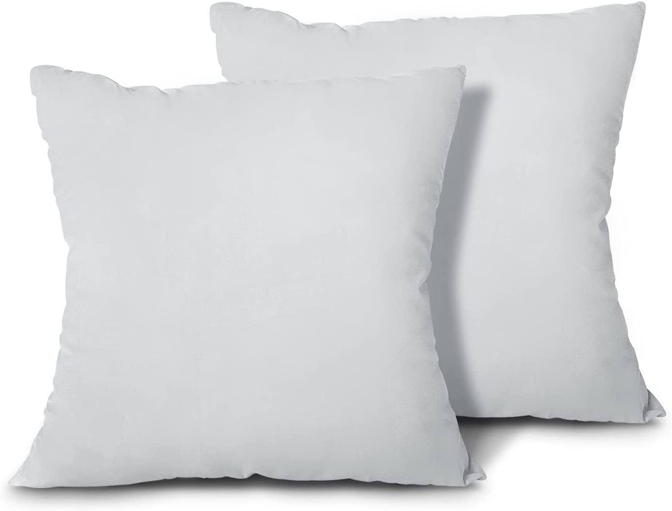 EDOW Throw Pillow Inserts, Set of 2 Lightweight Down Alternative Polyester Pillow, Couch Cushion, Sham Stuffer, Machine Washable