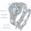 3.45Ct 925 Sterling Silver Cubic Zirconia Halo Anniversary Wedding Band Engagement Ring Bridal Set