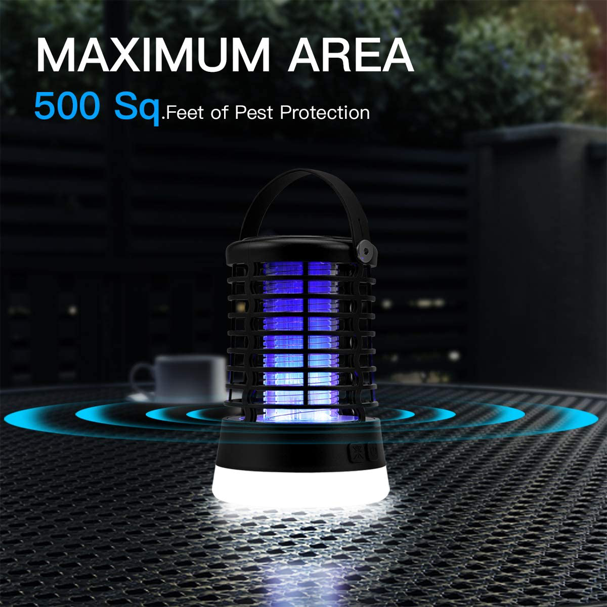 Bug Zapper Electric Mosquito Killer Insect Fly Trap Mosquito Attractant Trap Control with Camping Lamp for Indoor Outdoor Backyard Patio Camping Cordless and Hangable
