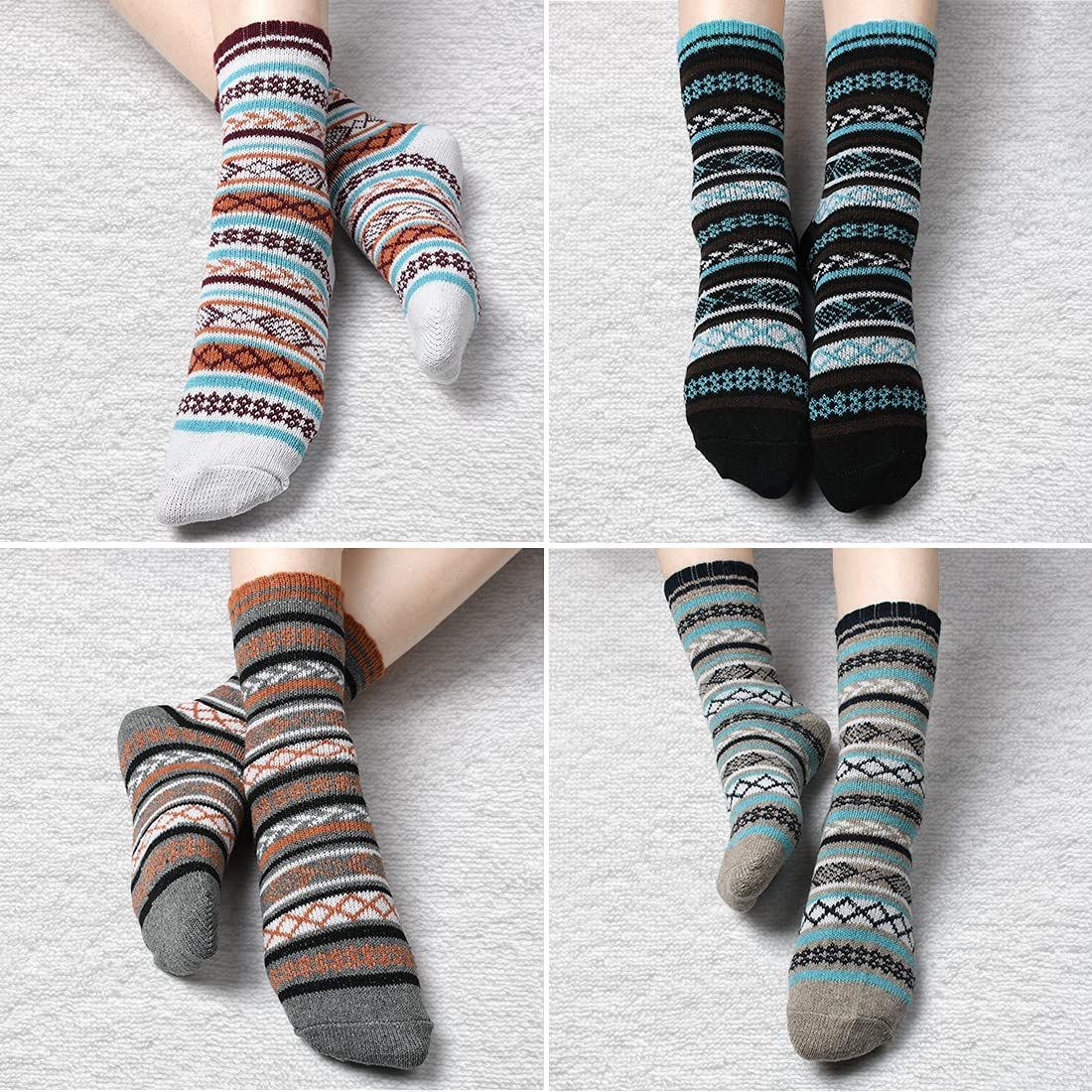 Winter Wool Socks Women Athletic Socks Cozy Knit Warm Winter Socks for Women Soft Thick Thermal Wool Crew Socks
