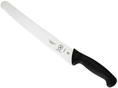 Mercer Culinary Millennia Bread Knife, 10-Inch Wide Wavy Edge, Black