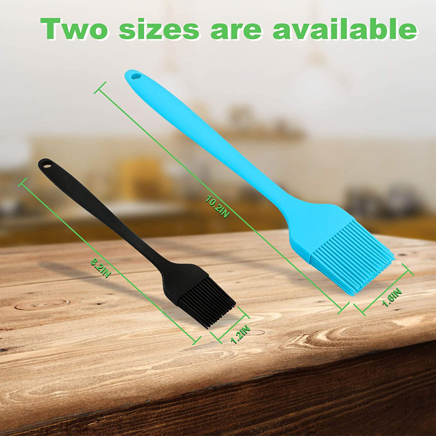 Silicone Basting Brush, Premium Baking Brush - for Cooking, Grilling & Marinating, BBQ, Pastry, Sauce, Butter, Oil, Turkey and Desserts Baking - Heat Resistant Barbecue Utensil, Set of 2