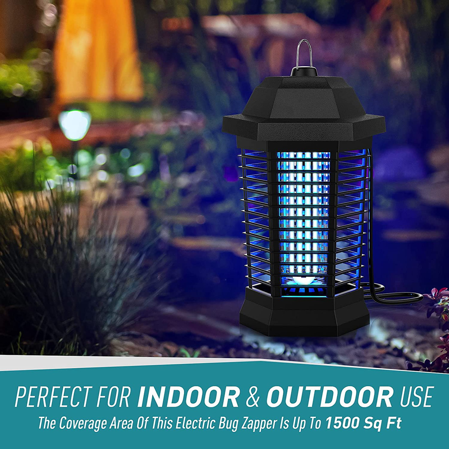 Bug Zapper Outdoor, Electric Mosquito Zapper Indoor, Electronic Mosquito Killer, Insect Trap for Home Backyard Garden