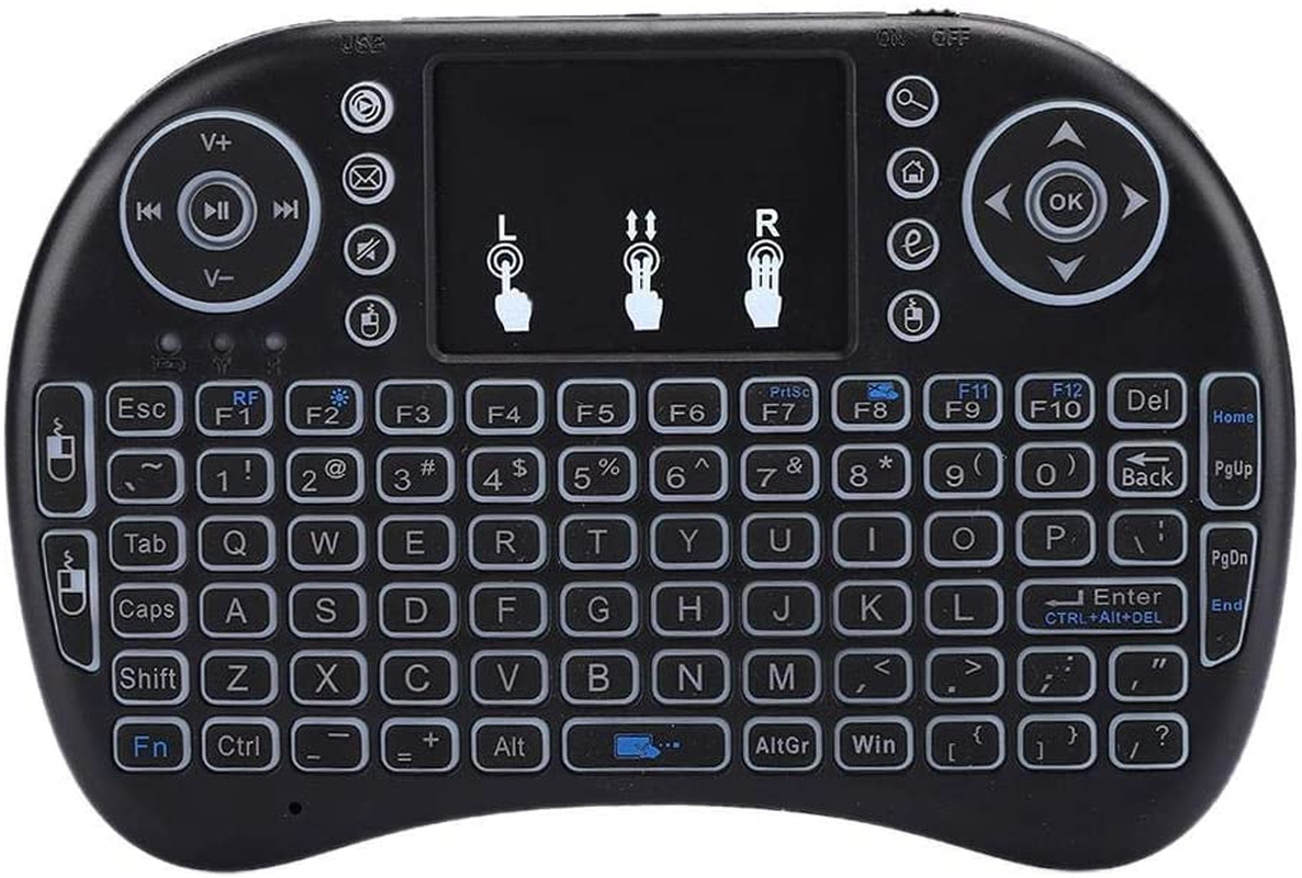 Wireless Bluetooth Tricolor Backlight Keyboard, English Keyboard Ergonomic Design USB Keypad Hand-Held Mini QWERTY 92-Key Keyboard Silent Keyboard Support Multimedia/Pc Game Control Keys