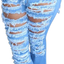 Bell Bottom Jeans for Women Elastic Skinny Ripped Hole Classic Denim Pants