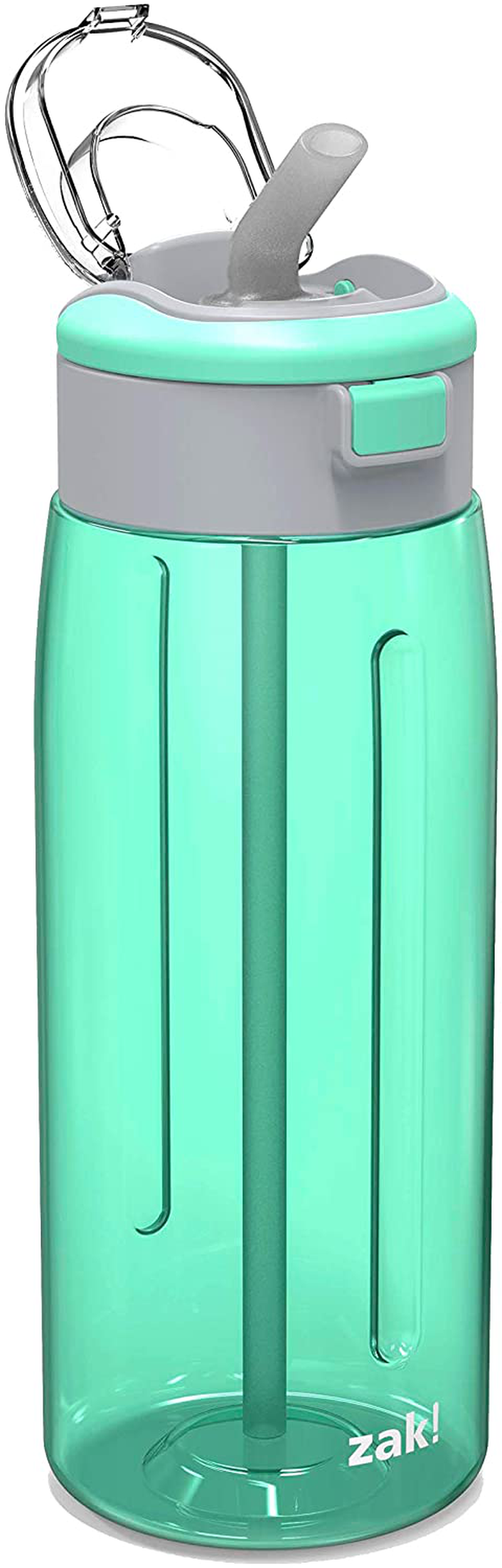 Zak Designs Genesis Durable Plastic Water Bottle with Interchangeable Lid and Built-In Carry Handle, Leak-Proof Design is Perfect for Outdoor Sports (32oz, Lilac)