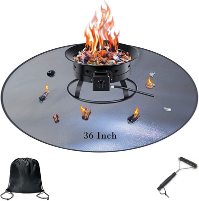 Fire Pit Mat, 36 Inch Fire Pit Pad Deck Protector Washable Fireproof, Under Grill Mats Round for Grass, Patio, Ground (36inch) (36in)