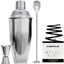 Cocktail Shaker Set by Cresimo - Stainless Steel Bartending Kit with 24 Ounce Cocktail Shaker with Built in Drink Strainer, Measuring Jigger, Mixing Spoon & Drink Recipe Guide - Professional Bar Tools