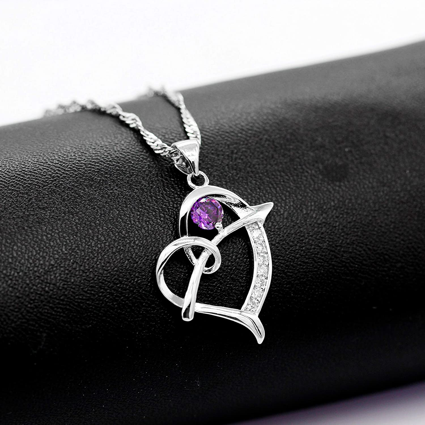 Uloveido Silver Color Arrow Heart Pendant Necklace Valentines Jewelry