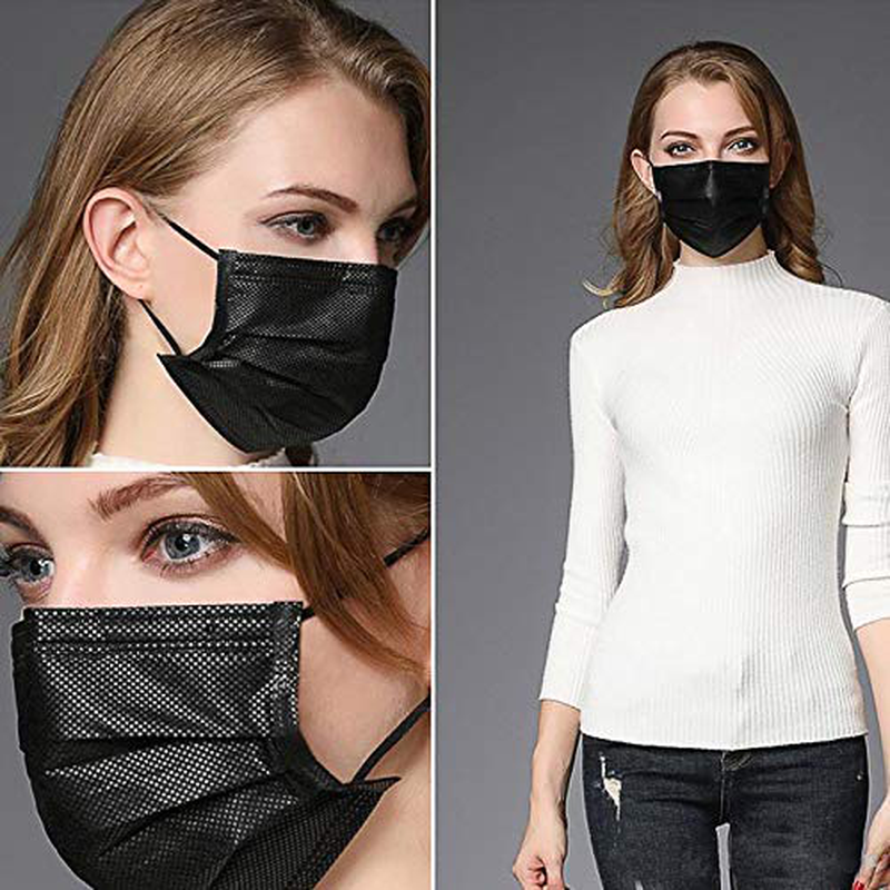 3 Ply Black Disposable Face Mask Filter Protection Face Masks