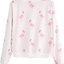 Romwe Women's Allover Animal/Plant Print Drop Shoulder Raglan Sleeve Round Neck Sweatshirt Lightweight Pullovers