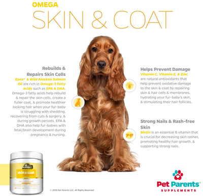 Omega 3 for Dogs 4g 90c - Dog Skin Care & Fur Vitamins for Dogs, Omega Dog Treats, EPA & Dog DHA, Anti Itch Dog, Dog Itch Relief