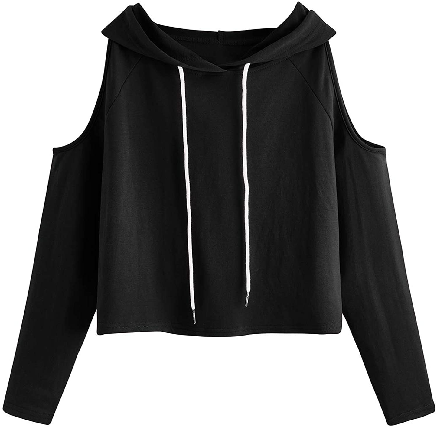 SweatyRocks Women's Cold Shoulder Tie Dye Pullover Hoodie Crop Top Sweatshirt