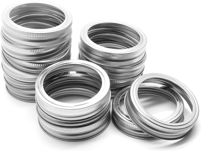 BokWin 30 Pieces Regular Mouth Canning Jar Replacement Ring, Tinplate Metal Screw Jar Bands Rings for Mason Jar, Ball Jar, Canning Jars