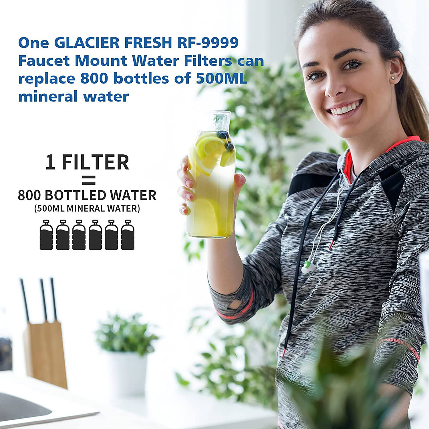 GLACIER FRESH Replacement for PUR Water Filter Faucet, Replacement for RF-9999 and RF-3375, Compatible with All Pur Faucet Mount Filtration Systems (Pack of 3)