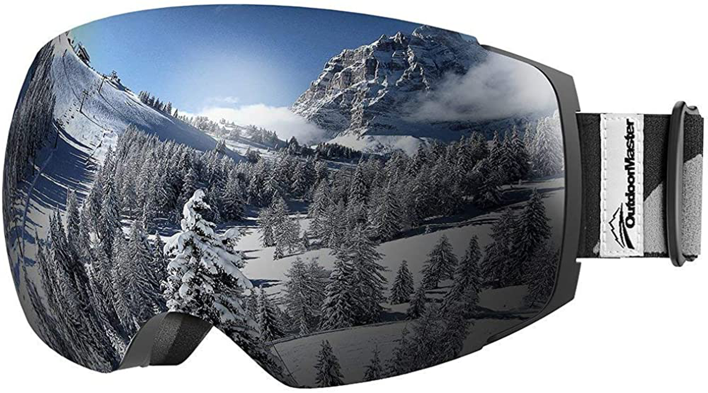 Outdoormaster Ski Goggles PRO - Frameless, Interchangeable Lens 100% UV400 Protection Snow Goggles for Men & Women