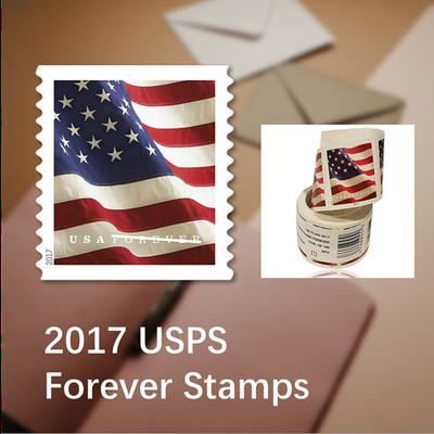 USPS FOREVER® Stamps,Forever Us Flag , Coil of 100 Postage Stamps
