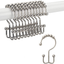 Titanker Shower Curtain Hooks Rings, Rust-Resistant Metal Double Glide Shower Hooks for Bathroom Shower Rods Curtains, Set of 12 Hooks