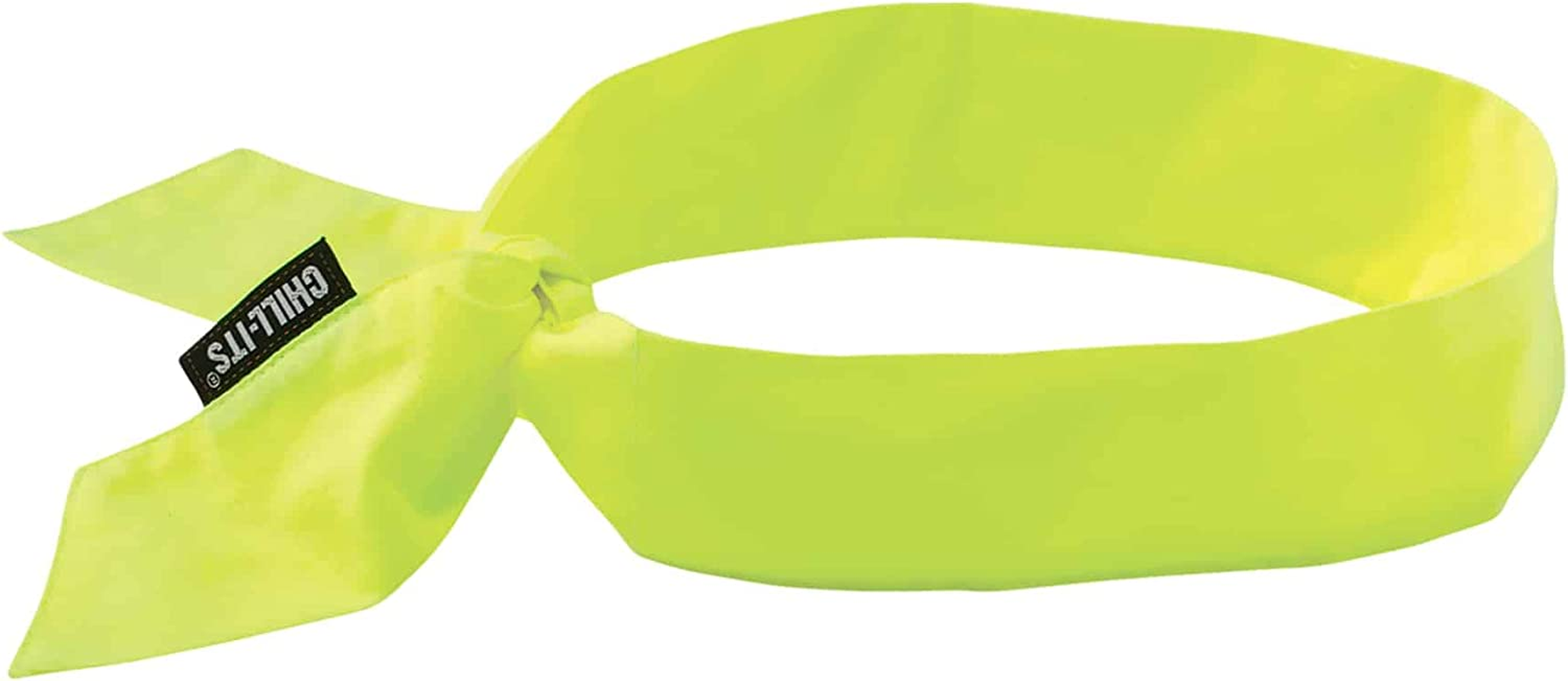 Chill Its 6700 Cooling Bandana, Lime, Evaporative Polymer Crystals for Cooling Relief, Tie for Adjustable Fit