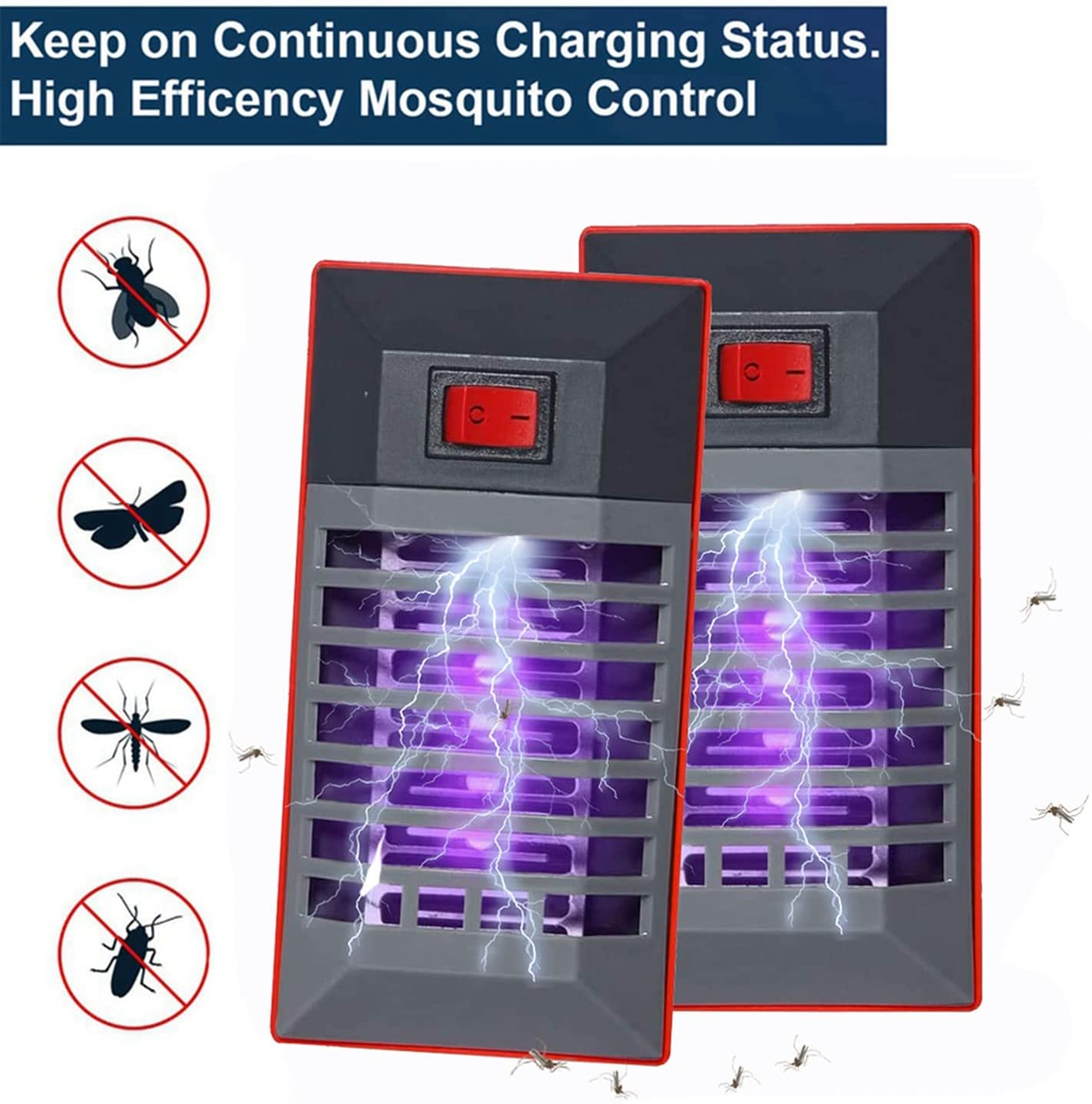 Electric Mosquito Killer, Tombux Fly Trap Mosquito Catcher Indoor, Plug-In Bug Zapper for Mosquitoes, Flies, Insects (2PC)