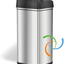 Automatic Trash Can with Odor-Absorbing Filter and Lid Lock, Power by Batteries (not included)