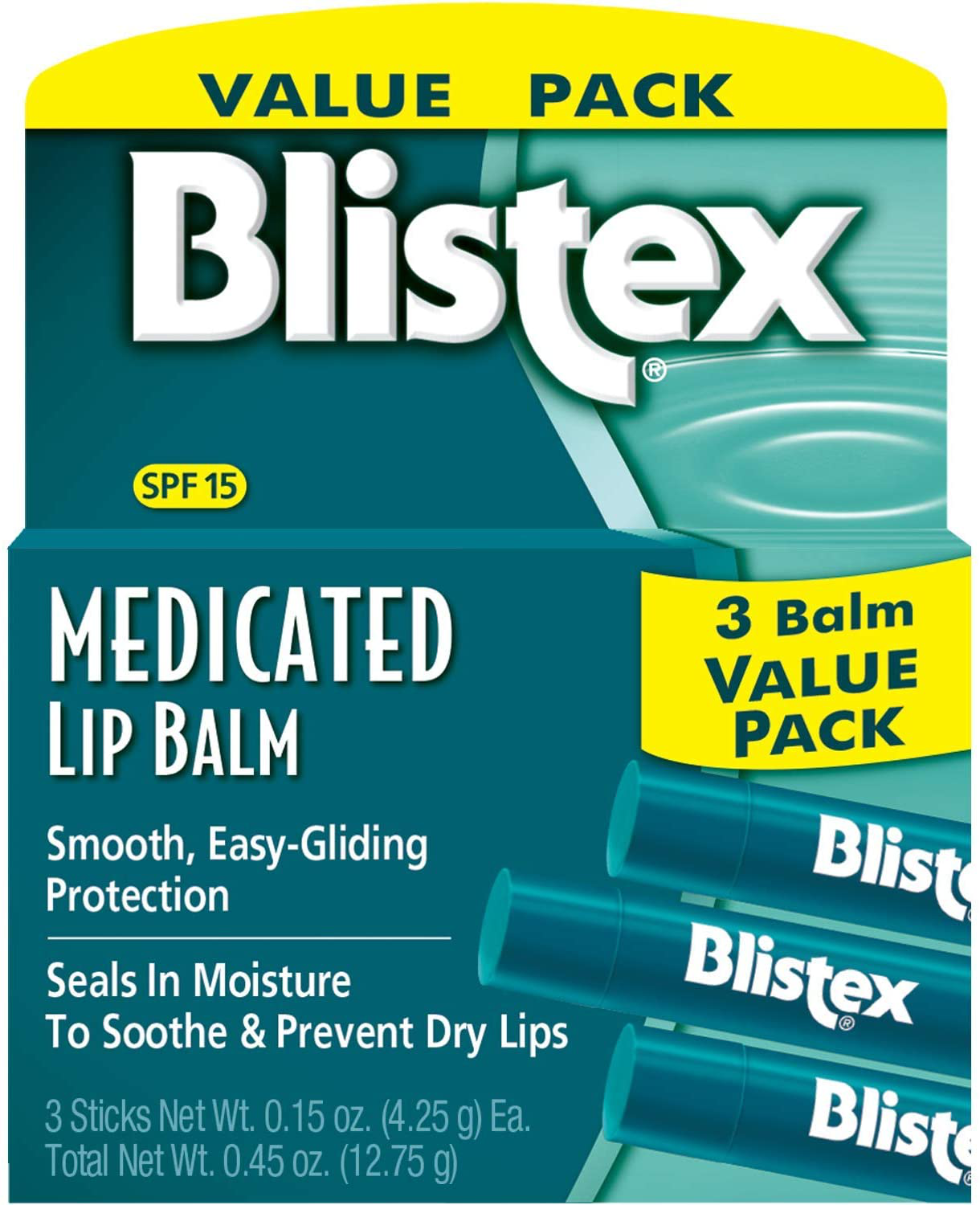 Blistex Medicated Lip Balm, 0.15 Ounce (Pack of 3)