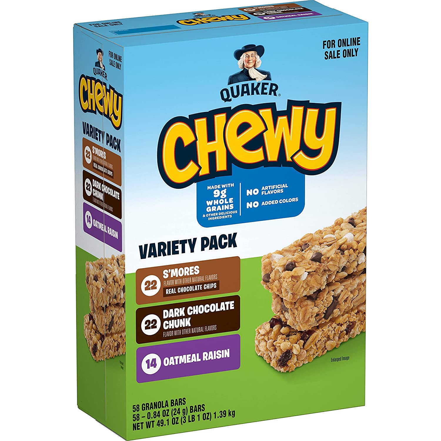 Quaker Chewy Granola Bars, Chewy & Dipps Variety Pack, (58 Bars)