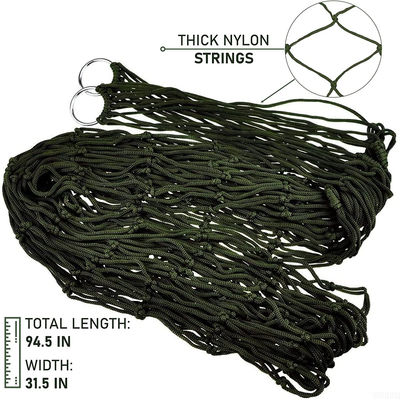 Mesh Rope Hammocks for outside - Sleeping Hammock Nylon Camping - Hammock Large Weight Limit Swing Mesh Hammock - Large Hammocks for outside Nylon Hammocks for Trees for Hiking