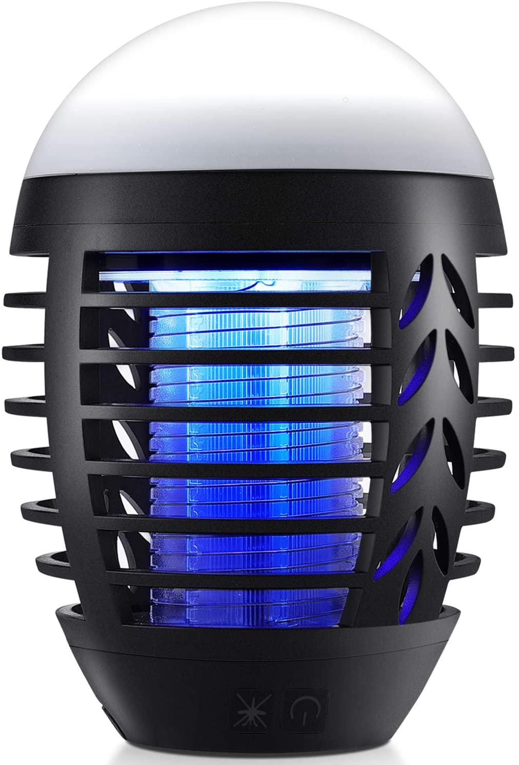 Bug Zapper Mosquito Killer Fly Trap Mosquito Attractant Trap with Camping Lamp for Outdoor and Indoor, Cordless Zapper with Hook, Hangable
