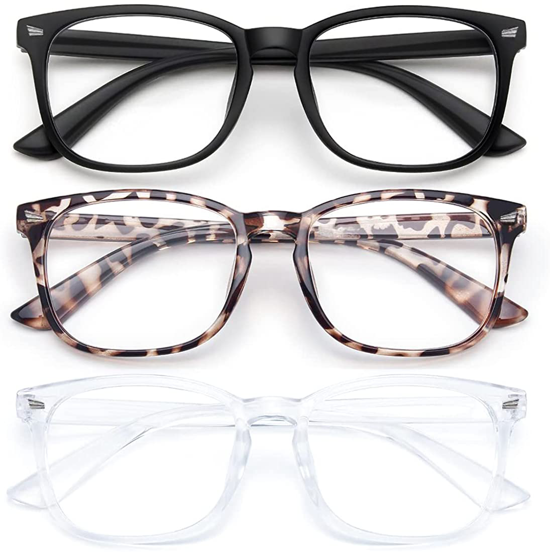 3 Pack Blue Light Blocking Glasses-Blue Light Glasses for Men & Women Computer Glasses Anti eyestrain Eyeglasses Readers
