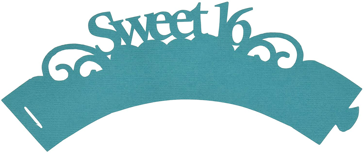 All About Details Teal Sweet 16 Cupcake Wrappers, Set of 12, 3in Top Diameter, 2in Bottom Diameter & 2in Tall