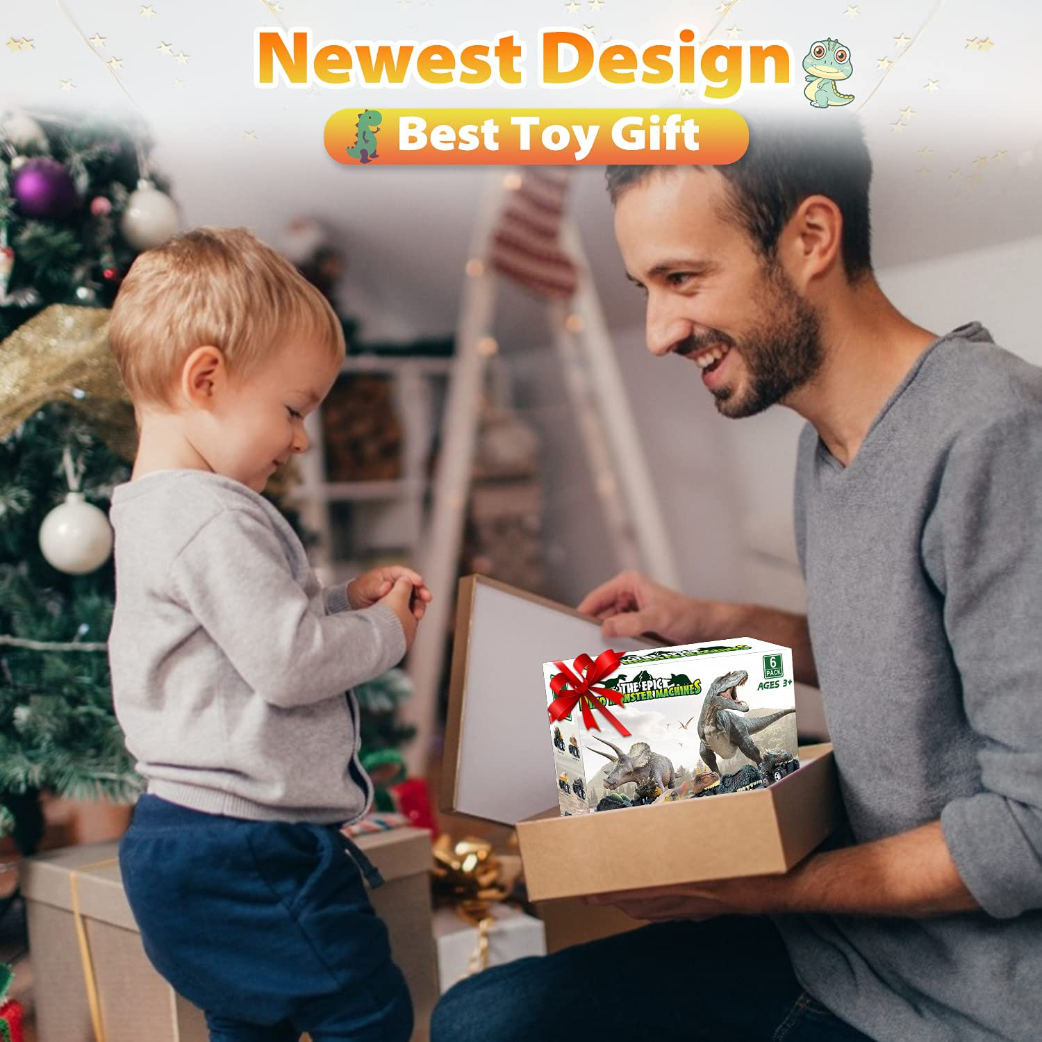 Dinosaur Toys for 3 Year Old Boys, Pull Back Dinosaur Toys for 5 Year Old Boy 6 Pack Set Car Toys for 4 Year Old Boys Christmas Birthday Gifts for Kids 2 3 4 5 6 Year Old Boys Girls