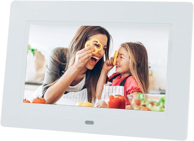 Digital Picture Frame 7 Inch Electronic Photo Frame & 1024 X 600 High Resolution IPS Widescreen Display - Calendar/Clock Function, MP3/ Photo/Video Player with Remote Control