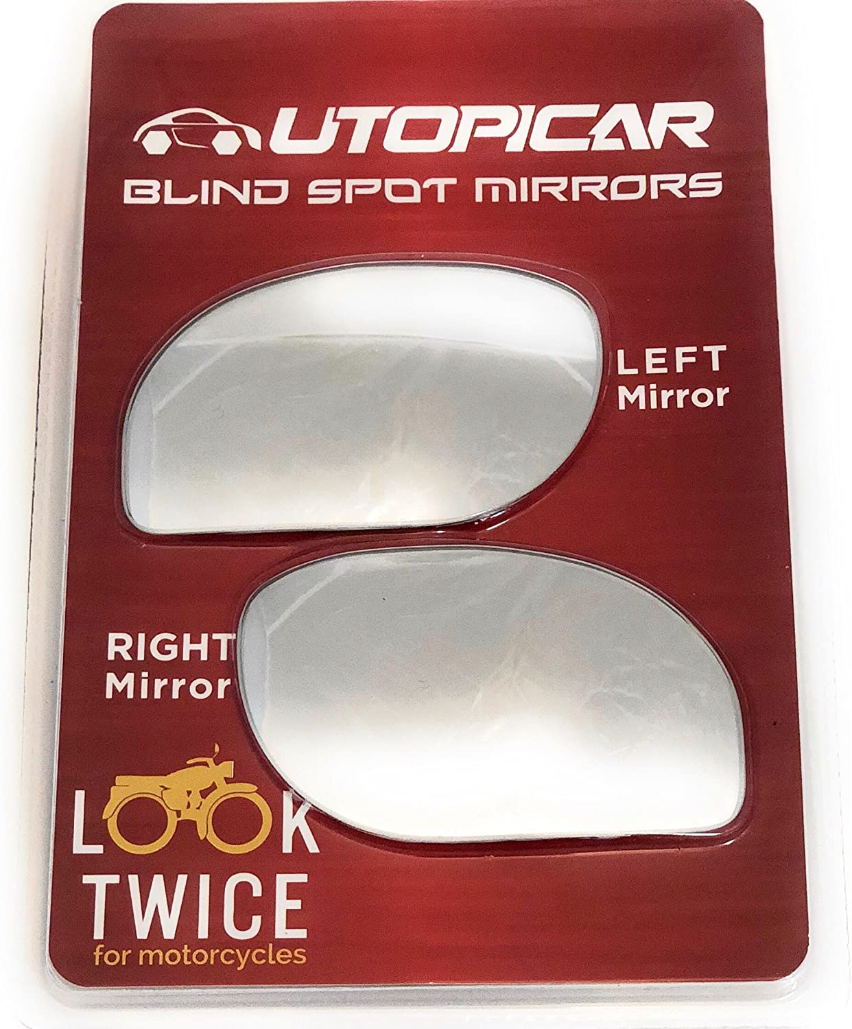 Blind Spot Mirrors Unique design Car Door mirrors | Mirror for blind side engineered by Utopicar for larger image and traffic safety. Awesome rear view! [frameless design] (2 pack)