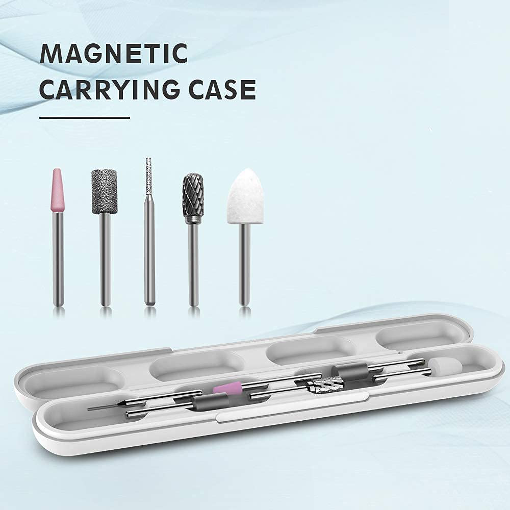 Touchbeauty 6In1 Electric Nail File Drill Set Magnetic Storage Case, Rechargeable Nail Drill Machine for Natural Arylic Gel Nails, ±360° Dual-Ways Rotation System,Manicure Pedicure Set for Women 1733