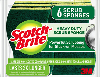 Scotch-Brite Heavy Duty Scrub Sponges, for Washing Dishes and Cleaning Kitchen, 6 Scrub Sponges