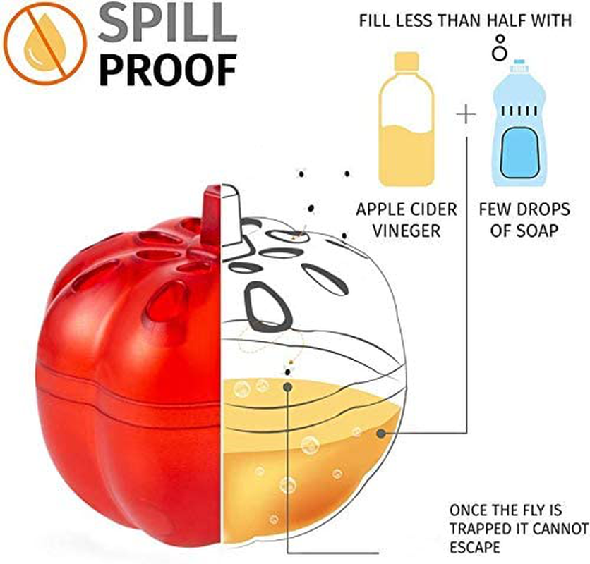 Stingmon 4 Pack Fruit Fly Traps Indoor, Gnat Killer for Indoor, Fly Trap for Home, Gnat Traps Indoor