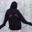 Womens Devil Wings Red Horn Sweatshirt Long Sleeve Hoodie Pullover Hooded Tops