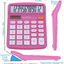 Desktop Calculator 12 Digit with Large LCD Display and Sensitive Button, Solar and Battery Dual Power, Standard Function for Office, Home, School, CD-2786 (Pink)