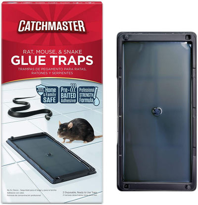 Catchmaster Baited Rat, Mouse and Snake Glue Traps - 10 Glue Trays - Professional Strength