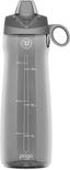 Pogo BPA-Free Tritan Plastic Water Bottle with Soft Straw, 32 Oz, Grey