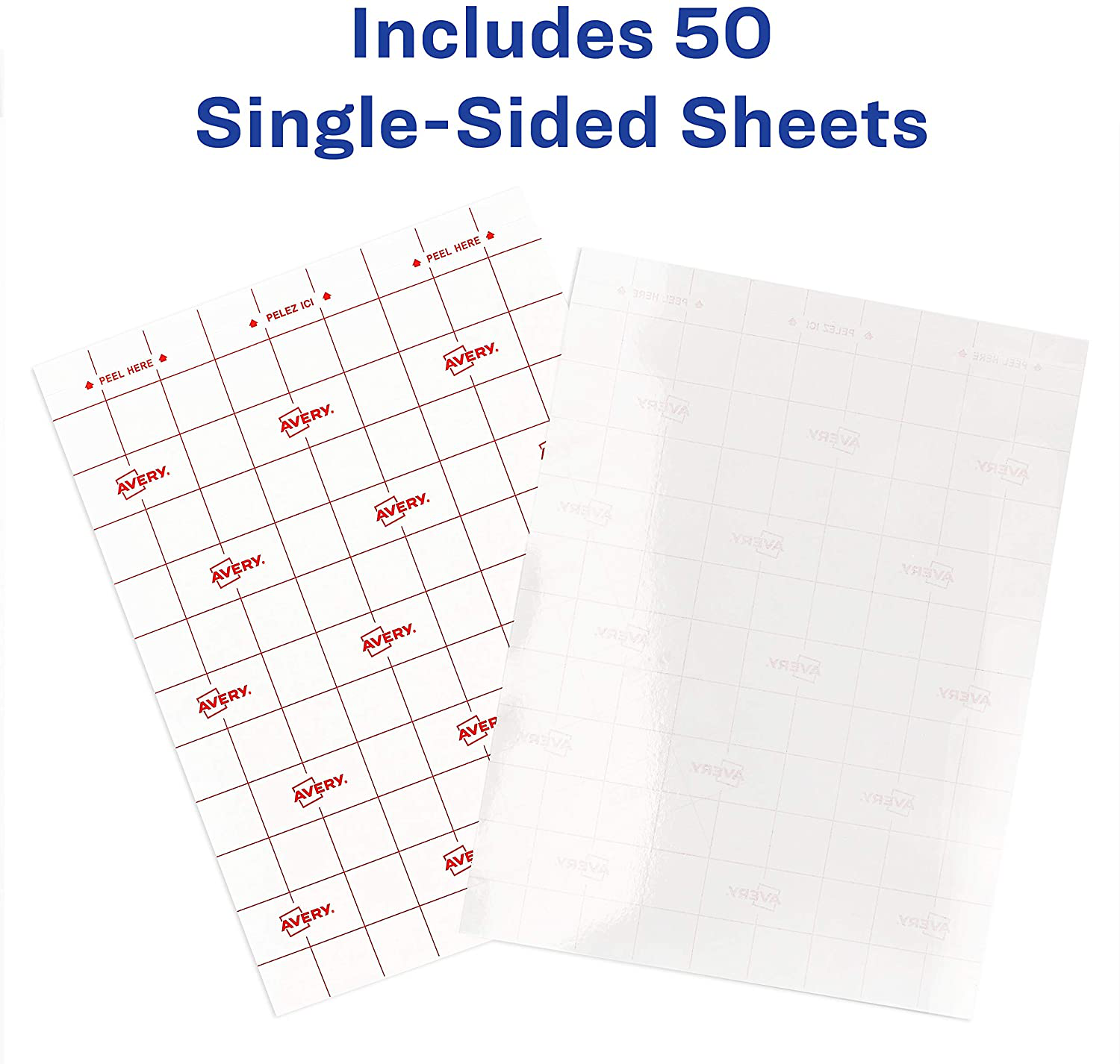 Avery Clear Laminating Sheets, 9" x 12", Permanent Self-Adhesive, 50 Sheets (73601)