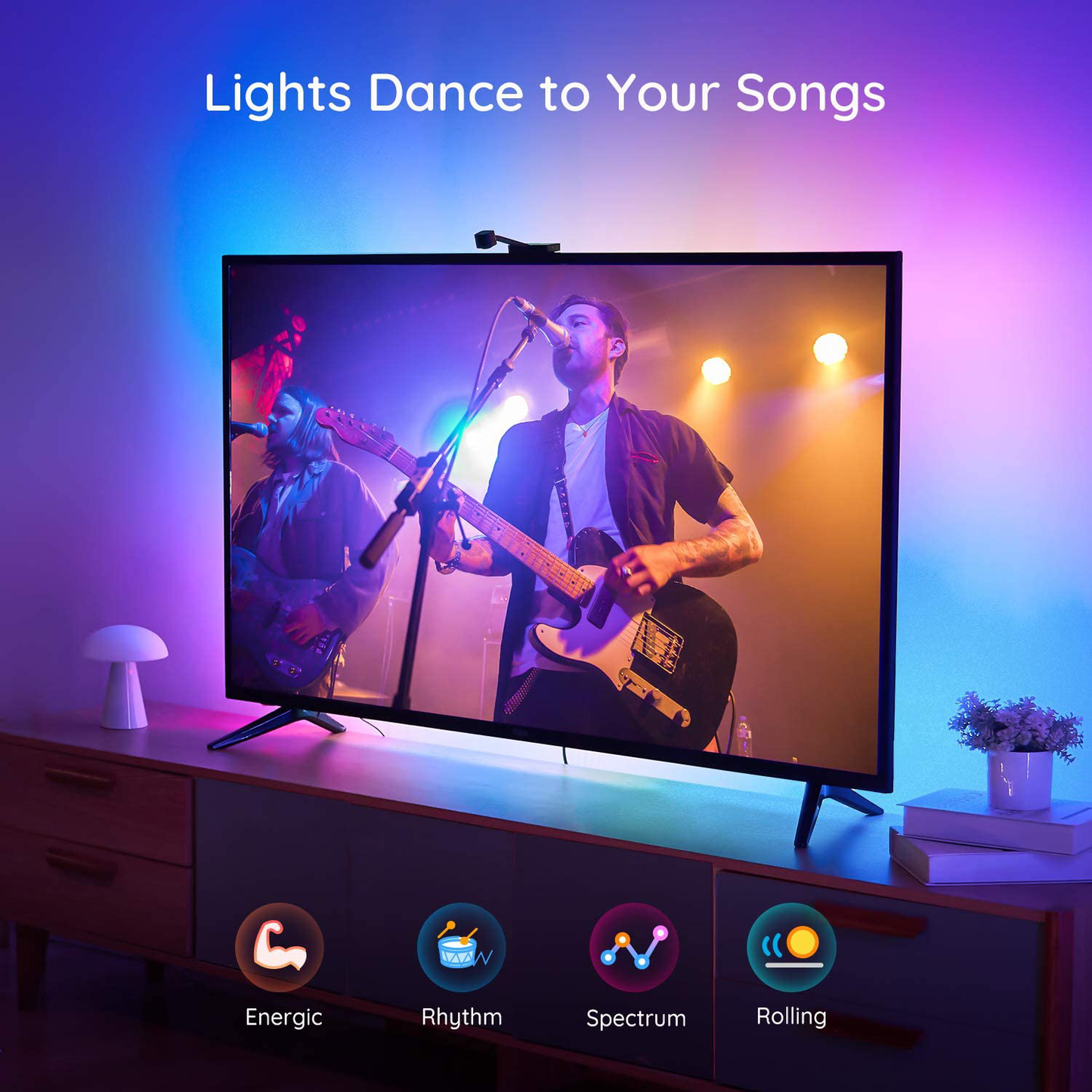 Govee Immersion TV LED Backlights with Camera, RGBIC Ambient Wi-Fi TV Backlights for 55-65 inch TVs PC, Works with Alexa & Google Assistant, App Control, Lights and Music Sync, Adapter
