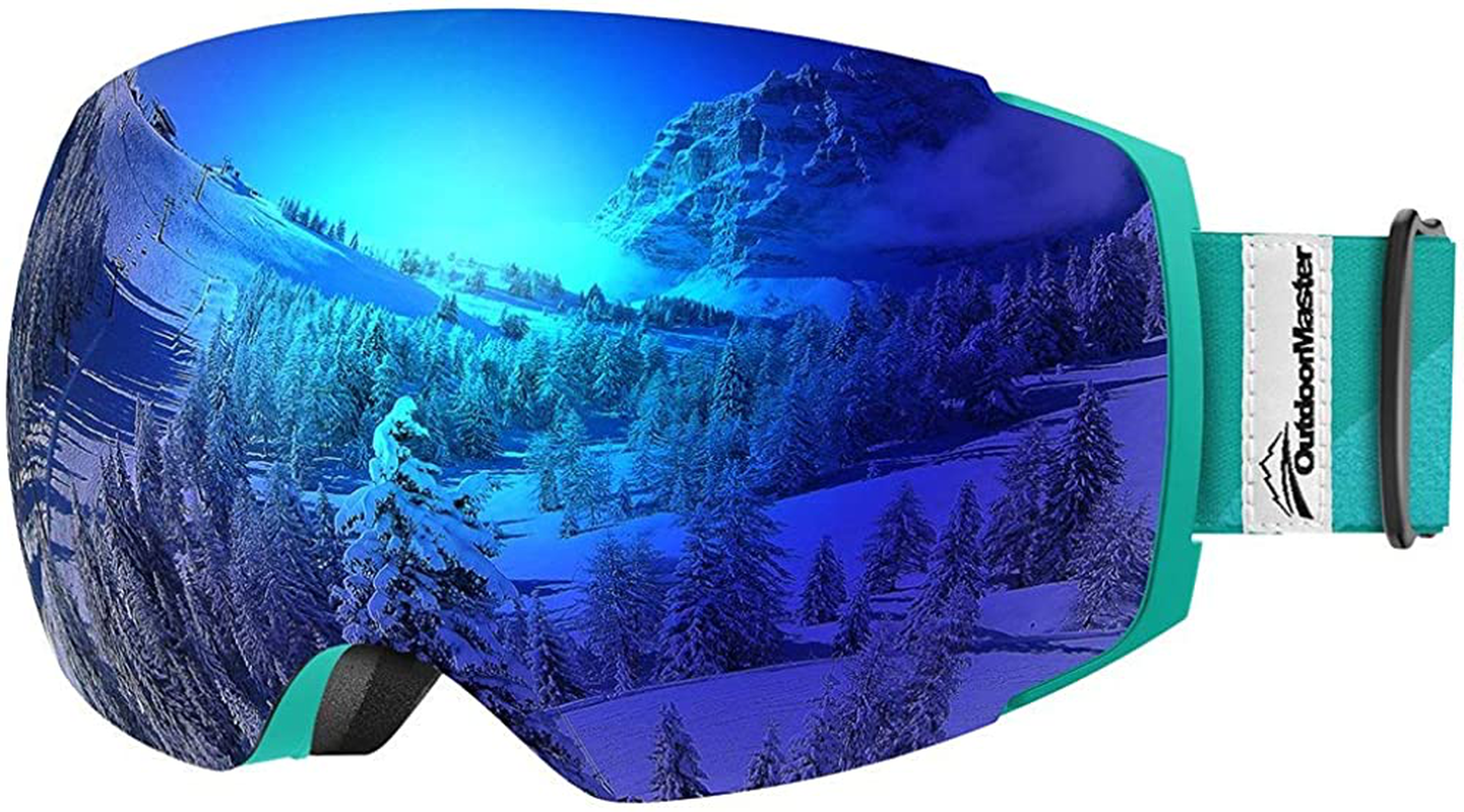 Outdoormaster Ski Goggles PRO - Frameless, Interchangeable Lens 100% UV400 Protection Snow Goggles for Men & Women