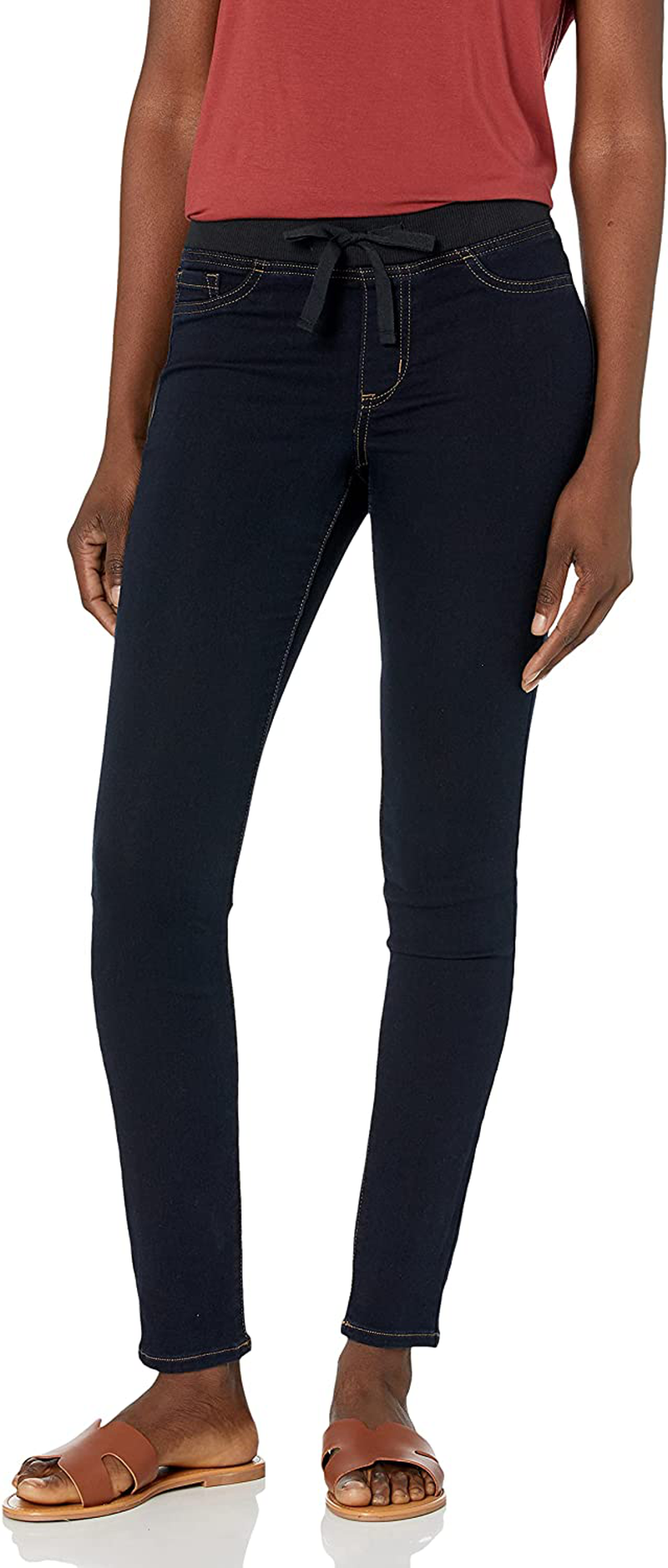 l.e.i. Women's Dorm Pull on Jegging with Tie Detailing in Knit Denim