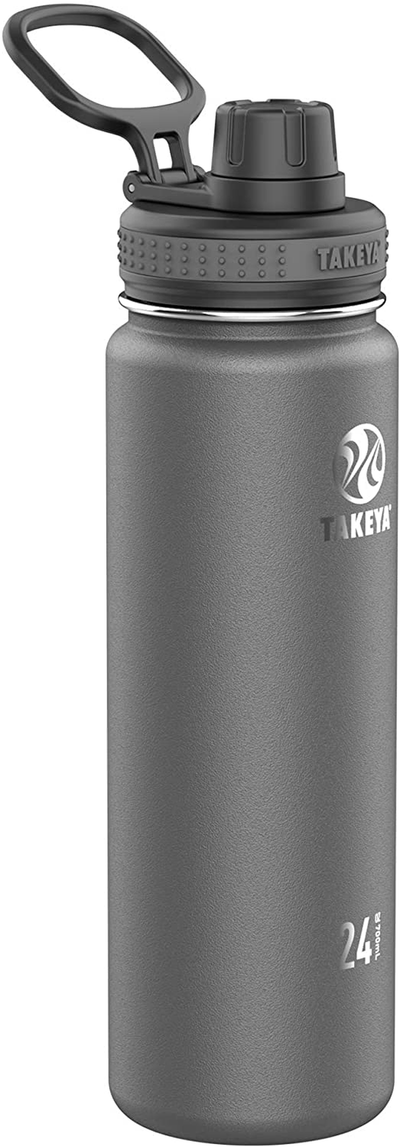 Takeya Originals Vacuum-Insulated Stainless-Steel Water Bottle, 24oz, Graphite