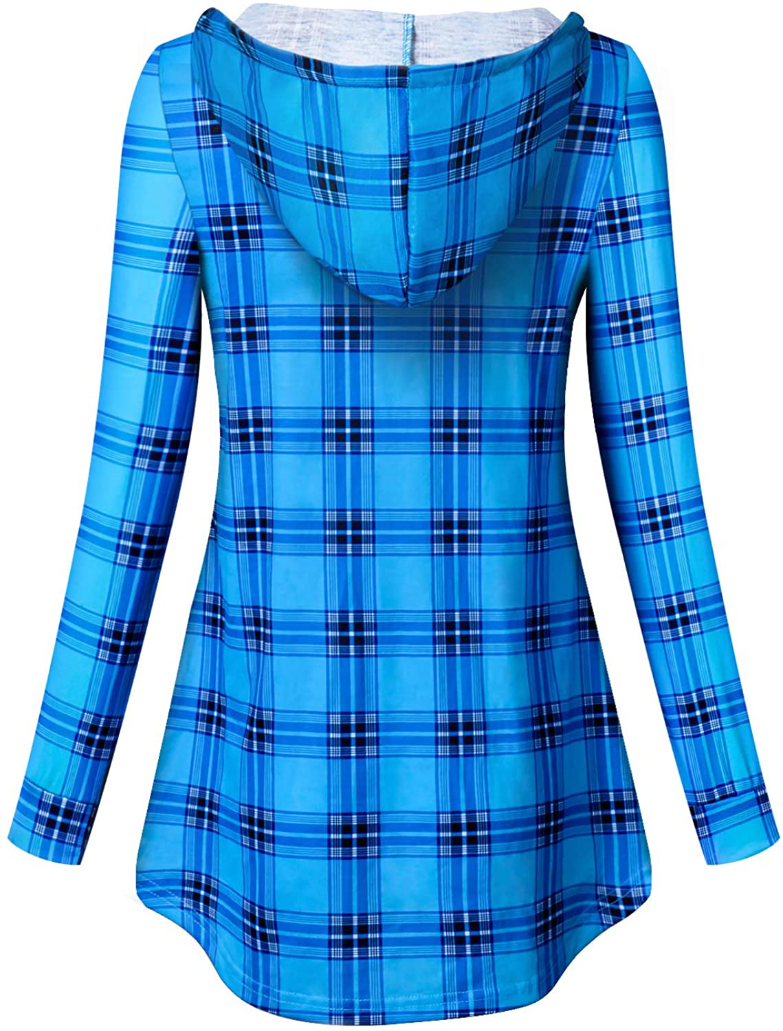 Tanst Sky Womens Long Sleeve Plaid Hoodie Shirts Tunic Tops with Pocket