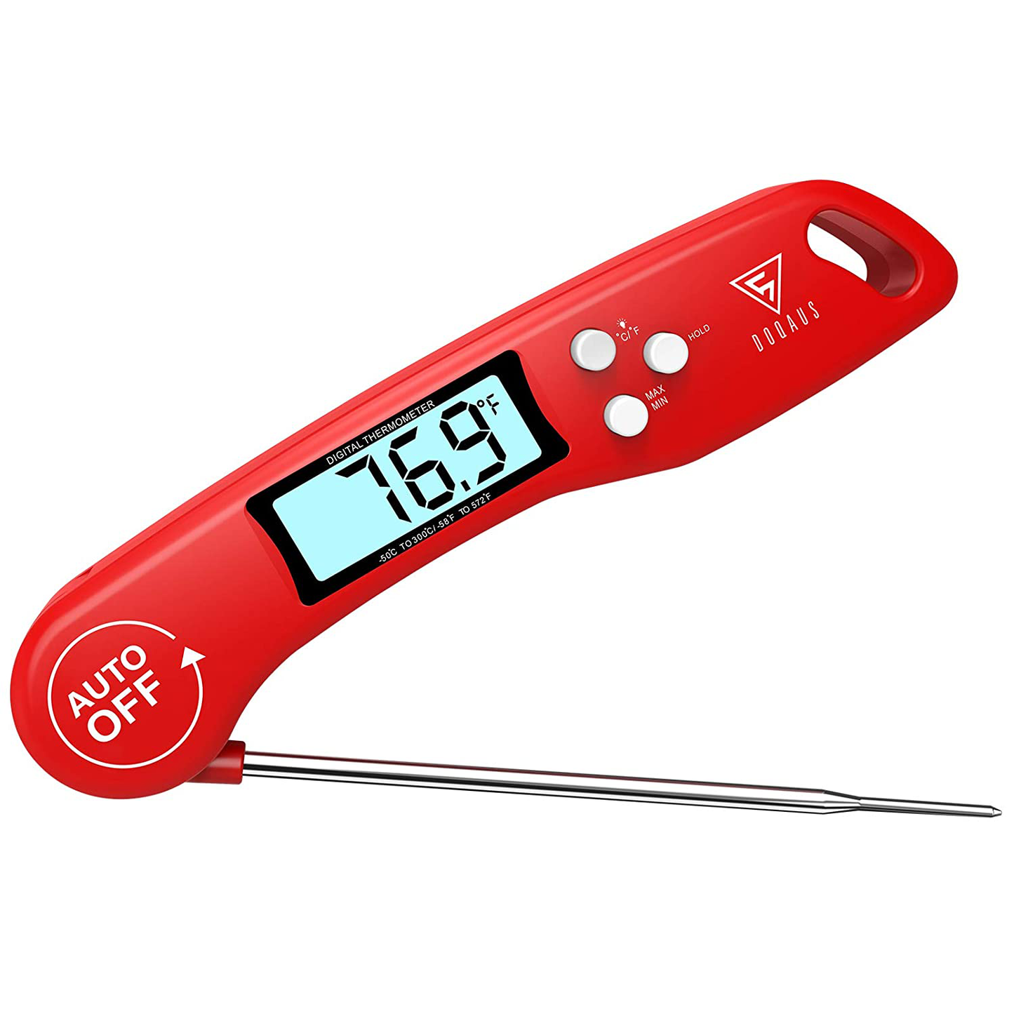 DOQAUS Meat Thermometer [Upgraded 2021], Instant Read Food Thermometer for Cooking, Digital Kitchen Thermometer Probe with Backlit & Reversible Display, Cooking Thermometer for Turkey Grill BBQ Candy