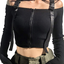 xxxiticat Women's Chic Fashion Stand Collar Shorts Aviator Coats Windbreaker Long Sleeve Cropped Motorcycle Bomber Jackets