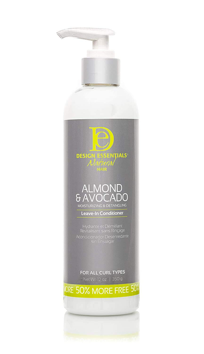 Design Essentials Moisturizing and Detangling Leave In Conditioner Almond and Avocado Collection, 12 Ounces